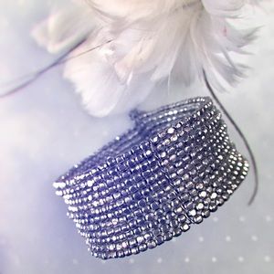 🆕 Beaded Cuff silver bracelet
